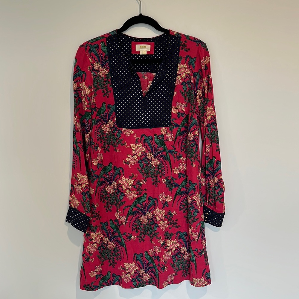 Anthropologie Maeve Bird Print Shift Dress
